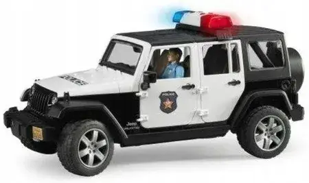 Іграшка Bruder Pojazd Jeep Wrangler Rubicon policja z figurką, фото 1