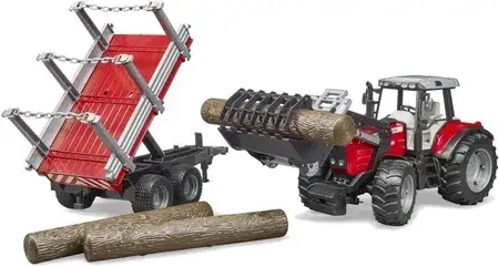Іграшка Bruder 02046 Traktor Massey Ferguson 7480 z przyczepą, фото 3