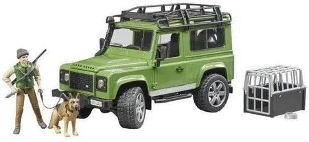 Іграшка Bruder Land Rover Defender z figurką leśnika i z psem