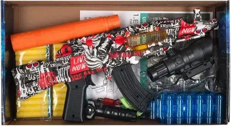 Іграшка Ciuciubabka Pistolet Zmasowany Atak Na Akumulator Magazynek Strzałki Piankowe Okulary, фото 4