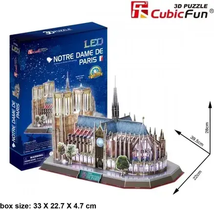 Пазл Cubic Fun Puzzle 3D Notre Dame (Światło), фото 3