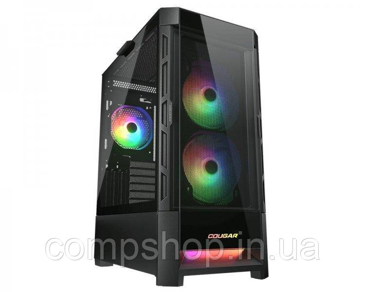 Корпус Full-Tower без БЖ  Cougar Duoface RGB  (Чорний)  (2*140мм ARGB, 1*120mm ARGB вентилятори, фото 1