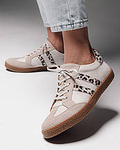 Кеди жіночі Krula 6904506 36 бежевий леопард замша шкіра, фото 3