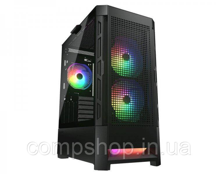 Корпус Full-Tower без БЖ  Cougar Airface RGB  (Black)  (Ігровий корпус, 2*140мм ARGB, 1*120мм ARGB вентилятори, фото 1