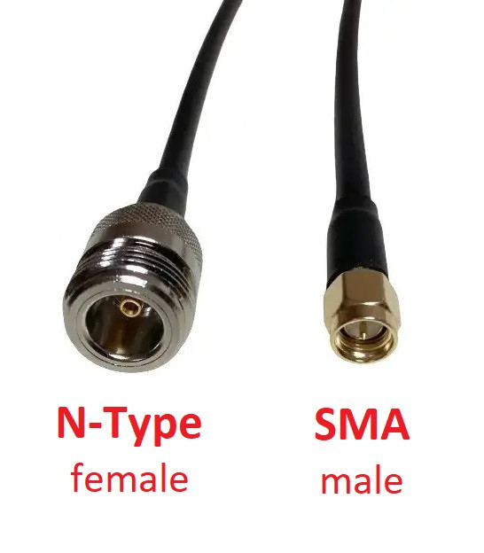Кабельний пігтейл N-type female - SMA male перехідник, 50 см, RG58