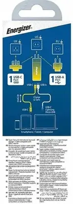 Зарядний пристрій Energizer Sieciowa Ultimate Multiplug Gan 90W Pd Black, фото 4