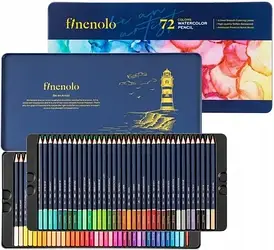 Кольорові олівці Kredki Ołówkowe Akwarelowe Deli Seria Finenolo 72 Opakowanie Metal