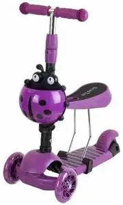Самокат для дітей Enero Hulajnoga Biedronka 3w1 Fioletowy