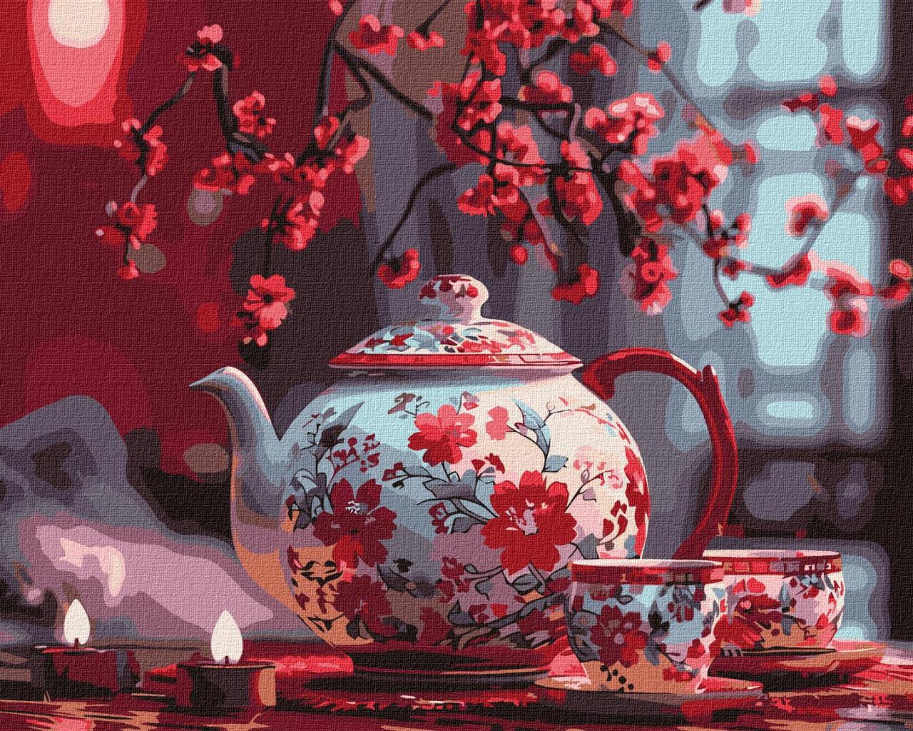 Картина за номерами 40х50 см. Чай при свічках ©art_selena_ua Ідейка. KHO5704, фото 1