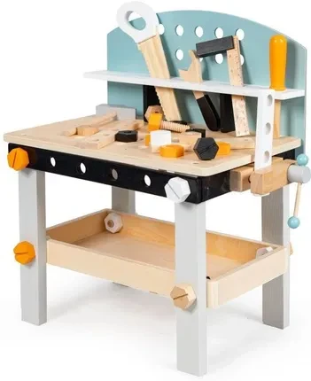 Іграшка Ecotoys Drewniany Warsztat Dla Dzieci Stół Narzędziowy 38 Elementów - Zabawka