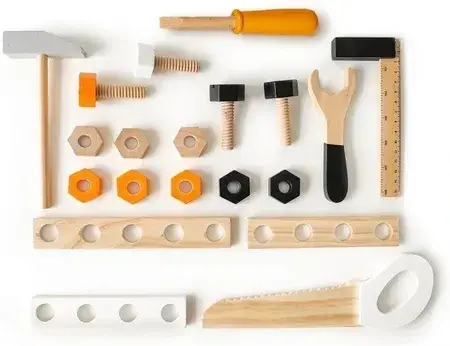 Іграшка Ecotoys Drewniany Warsztat Dla Dzieci Stół Narzędziowy 38 Elementów - Zabawka, фото 6