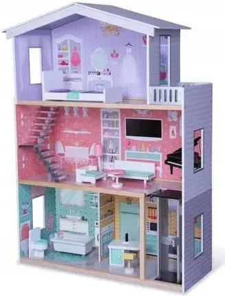 Іграшка Ecotoys Domek Drewnany Z Windą Dla Lalek, фото 1
