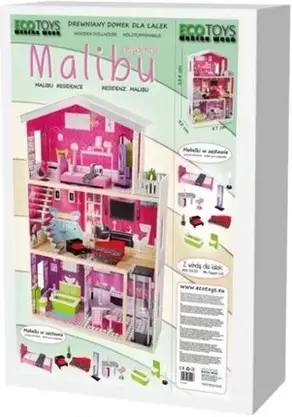 Іграшка Ecotoys Drewniany Domek Dla Lalek Malibu (4118), фото 4
