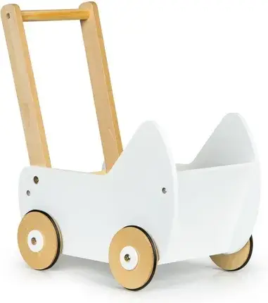 Іграшка Ecotoys Drewniany wózek dla lalek pchacz chodzik ESCW0173, фото 1