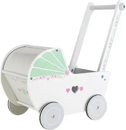 Іграшка Ecotoys Drewniany Wózek Dla Lalek Pchacz Chodzik, фото 1