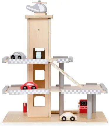 Іграшка Ecotoys Duży Drewniany Tor Garaż Parking Z Windą + Autka MUL-W04B047B, фото 1