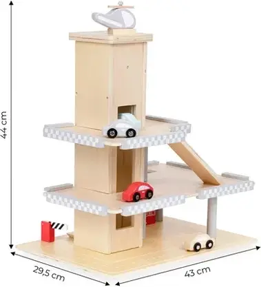 Іграшка Ecotoys Duży Drewniany Tor Garaż Parking Z Windą + Autka MUL-W04B047B, фото 3
