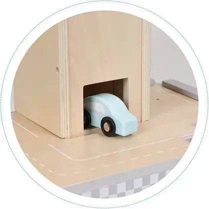 Іграшка Ecotoys Duży Drewniany Tor Garaż Parking Z Windą + Autka MUL-W04B047B, фото 4