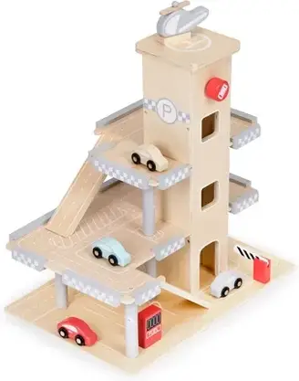 Іграшка Ecotoys Duży Drewniany Tor Garaż Parking Z Windą + Autka MUL-W04B047B, фото 5