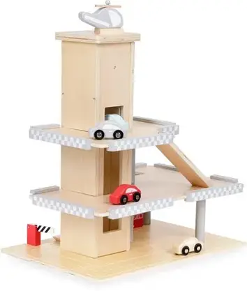 Іграшка Ecotoys Duży Drewniany Tor Garaż Parking Z Windą + Autka MUL-W04B047B, фото 6