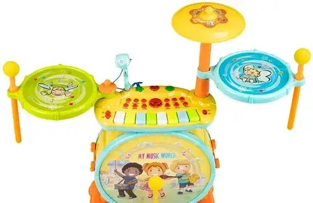 Іграшка Multistore Perkusja Organki 2W1 Mikrofon Karaoke Mp3 Led, фото 3