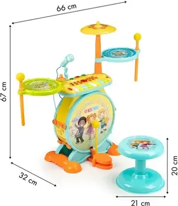 Іграшка Multistore Perkusja Organki 2W1 Mikrofon Karaoke Mp3 Led, фото 6