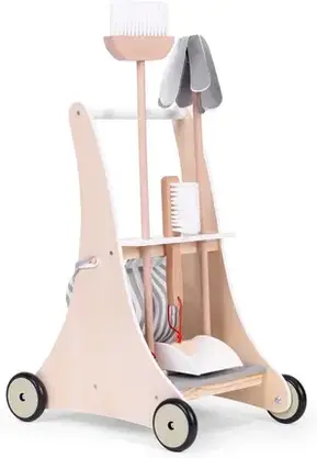 Набір Ecotoys Drewniany Do Sprzątania Wózek Beige, фото 5