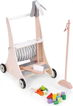 Набір Ecotoys Drewniany Do Sprzątania Wózek Beige, фото 6