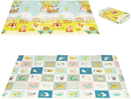 Розвиваючий килимок Ecotoys Mata Piankowa Edukacyjna Dwustronna Składana Duża Torba ECOEVA014