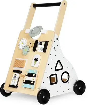 Ходунки дитячі Ecotoys Drewniany Chodzik Pchacz Wózek Edukacyjny Dla Dzieci TL01035, фото 3
