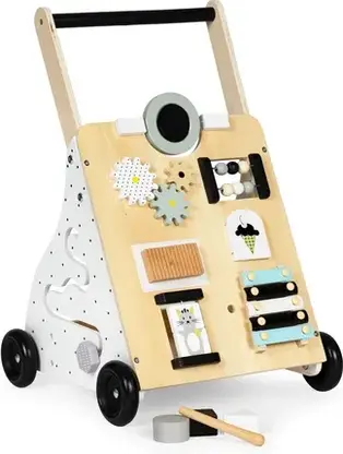 Ходунки дитячі Ecotoys Drewniany Chodzik Pchacz Wózek Edukacyjny Dla Dzieci TL01035, фото 4