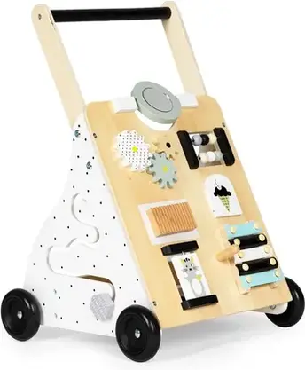 Ходунки дитячі Ecotoys Drewniany Chodzik Pchacz Wózek Edukacyjny Dla Dzieci TL01035, фото 6