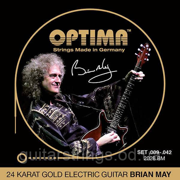 Струны Optima 2028 BM 24 Karat Gold Plated Brian May Electric Guitar Strings 9-42