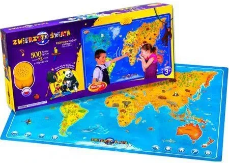 Дошка Dumel Discovery Mapa Zwierzęta Świata 60846