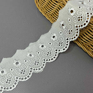 Мереживо на батисті Прошва 5 см - білосніжний
