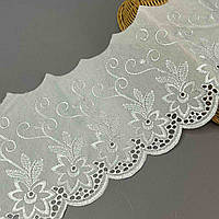 Мереживо на батисті Прошва 15,5 см - білосніжний