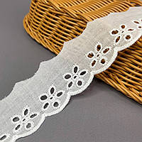 Мереживо на батисті Прошва 4 см - молочний матовий