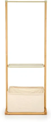 Вішалка Dekoracje Irys Wieszak drewniany w kolorze naturalny z koszykiem