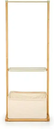 Вішалка Dekoracje Irys Wieszak drewniany w kolorze naturalny z koszykiem, фото 1