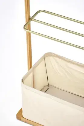 Вішалка Dekoracje Irys Wieszak drewniany w kolorze naturalny z koszykiem, фото 2