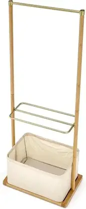 Вішалка Dekoracje Irys Wieszak drewniany w kolorze naturalny z koszykiem, фото 4