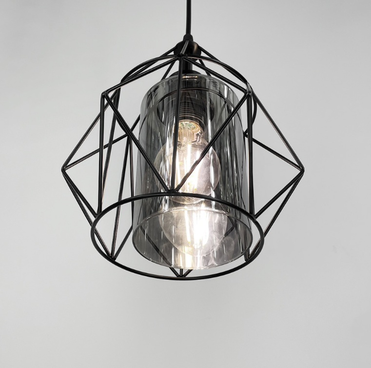 Підвіс у чорному корпусі із графітовим плафоном 12652/1 BK+GR, фото 1