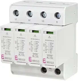 Обмежувач Eti Polam Ogranicznik Przepięć T1+T2+T3 4P 12,5/40Ka 2440667