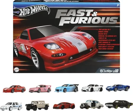 Іграшка Hot Wheels Fast & Furious Szybcy i wściekli 10-pak HVX27
