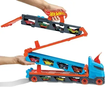 Іграшка Hot Wheels City Transporter Autek Tory Wyścigowe +3 auta GVG37, фото 3