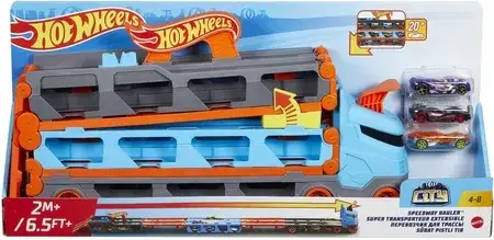 Іграшка Hot Wheels City Transporter Autek Tory Wyścigowe +3 auta GVG37, фото 4