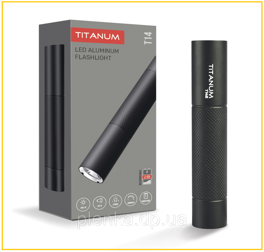 Портативний світлодіодний ліхтарик TITANUM TLF-T14B 300 Lm 5000K Black