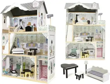 Игрушка Domek dla lalek drewniany MDF + mebelki 122cm XXL LED