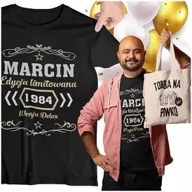 Подарунок Prezent Na Urodziny 16-99 Koszulka Personalizowana Podaj Rok +Imię