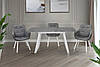 Стіл обідній Мікс меблі Тандем 120-160 см мармур світло-сірий, фото 7
